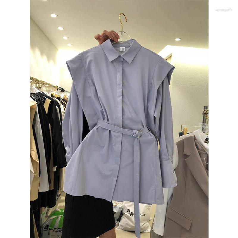 Women's Blouses 2023 Spring Women Solid Color Fake Two Piece Lace-up Shirt Feminine Temperament Long Sleeve Casual Top, Gray-blue
Women's Blouses 2023 Spring Women Solid Color Fake Two Piece Lace-up Shirt Feminine Temperament Long Sleeve Casual Top, Gray-blue