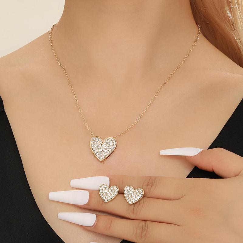 Necklace Earrings Set Fashion Golden Color Short Heart Pendant Choker With Earring, Picture shown
Necklace Earrings Set Fashion Golden Color Short Heart Pendant Choker With Earring, Picture shown