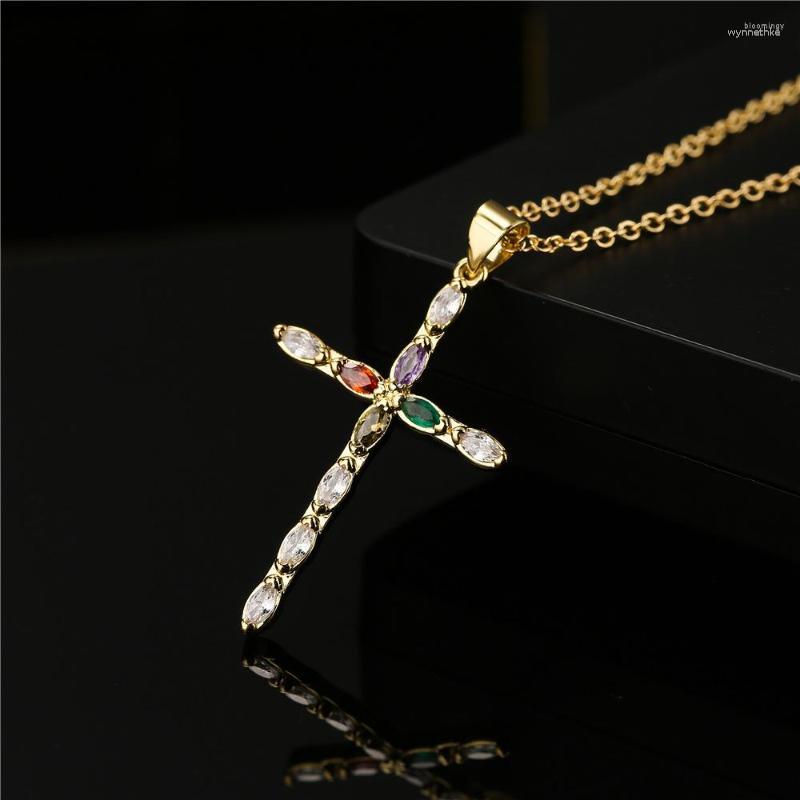 Chains Gold Plated Cross Pendant Necklace Women's European And American Religious Ornaments 
Chains Gold Plated Cross Pendant Necklace Women's European And American Religious Ornaments