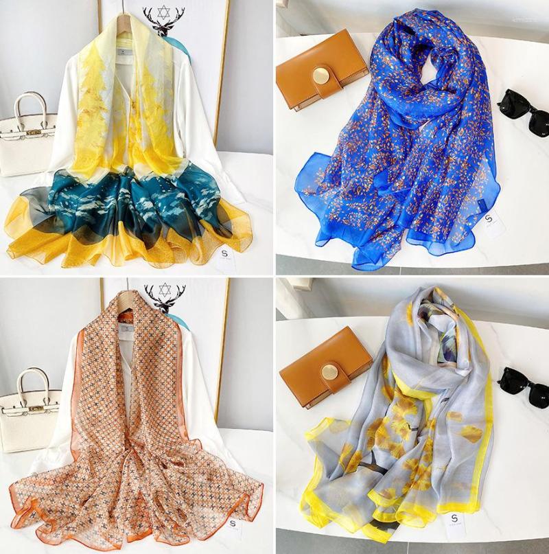 Scarves 180 130cm Classic Silk Scarf Women Foulard Office Lady Large Fashion Print Beach Hijab Shawl Warp Bandanna Muffler Pareo
Scarves 180 130cm Classic Silk Scarf Women Foulard Office Lady Large Fashion Print Beach Hijab Shawl Warp Bandanna Muffler Pareo