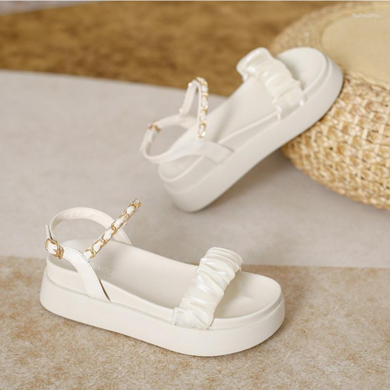 Sandals Summer Thick Sole Straight Line Women's 2023 Season Fairy Fashion Muffin Heightening Female Shoes Versatile Caligae, Beige
Sandals Summer Thick Sole Straight Line Women's 2023 Season Fairy Fashion Muffin Heightening Female Shoes Versatile Caligae, Beige