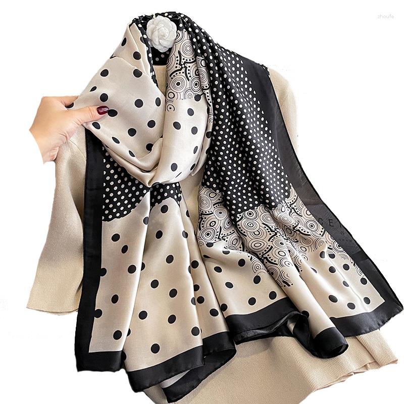 Scarves Silk Scarf Women Designer Polka Dot Foulard Female Summer Beach Shawls And Wraps Ladies Bufanda Mujer
Scarves Silk Scarf Women Designer Polka Dot Foulard Female Summer Beach Shawls And Wraps Ladies Bufanda Mujer