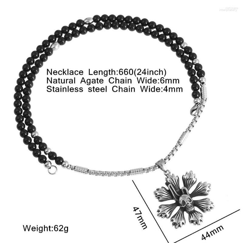 Pendant Necklaces 316L Stainless Steel Satanism Satan Skull Necklace With Black Natural Stone Chain 26"
Pendant Necklaces 316L Stainless Steel Satanism Satan Skull Necklace With Black Natural Stone Chain 26"