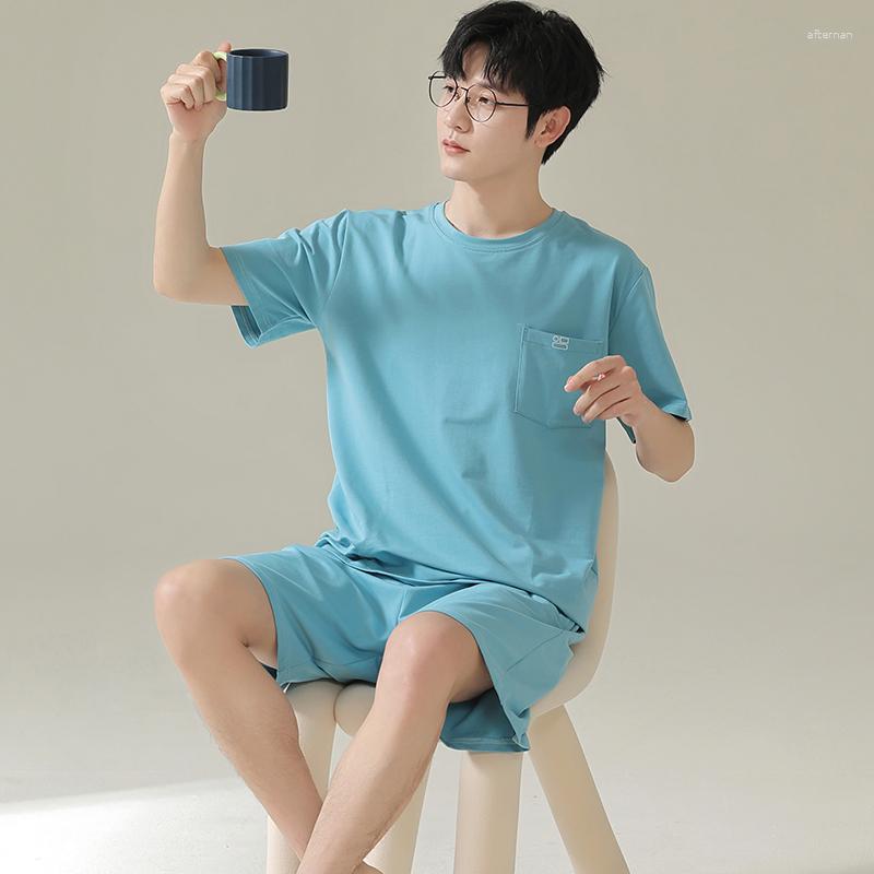 Men's Sleepwear Short Sleeve Modal Men Pajamas Set Comfortable Summer Loose Leisure Pajama Sport Style Young Boy Clothes, X q11014
Men's Sleepwear Short Sleeve Modal Men Pajamas Set Comfortable Summer Loose Leisure Pajama Sport Style Young Boy Clothes, X q11014
