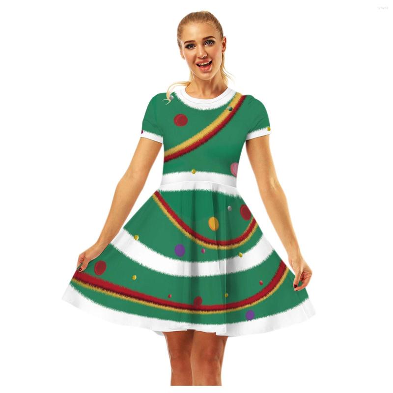 Party Dresses Casual Christmas Printed Dress Round Neck Short Sleeve Women Xmas Mini A-Line Swing Vestidos, Pink
Party Dresses Casual Christmas Printed Dress Round Neck Short Sleeve Women Xmas Mini A-Line Swing Vestidos, Pink