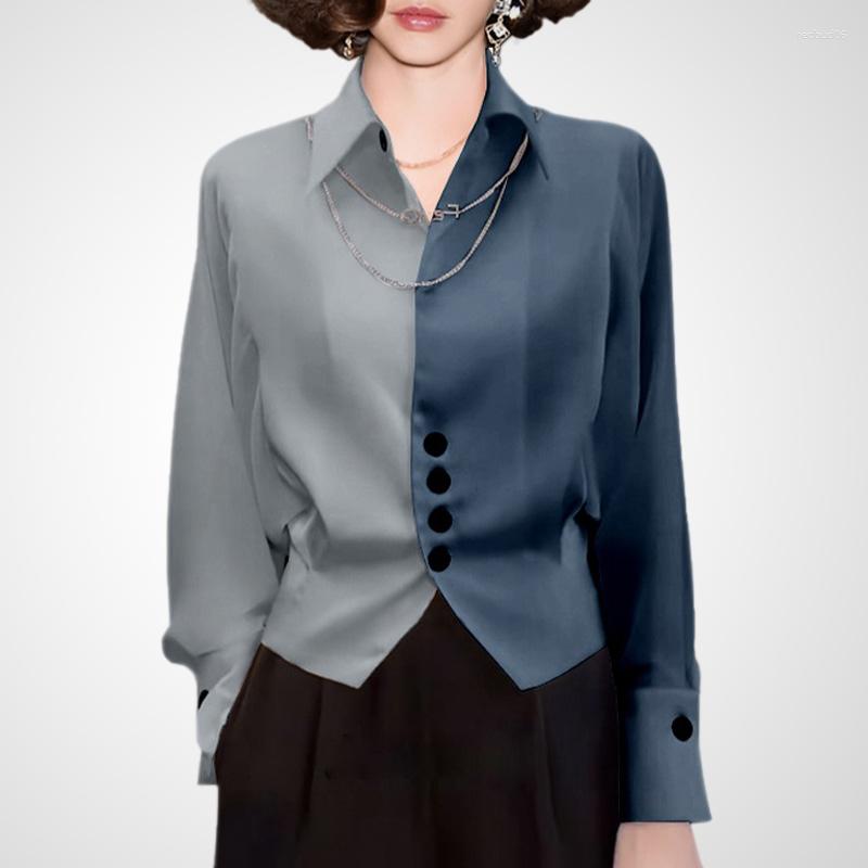 Women' Blouses 2023French Style Elegant Color Contrast Women Shirt Spring And Summer Long Sleeve Turn-down Collar Office Lady Tunic Blouse, 8840
Women' Blouses 2023French Style Elegant Color Contrast Women Shirt Spring And Summer Long Sleeve Turn-down Collar Office Lady Tunic Blouse, 8840