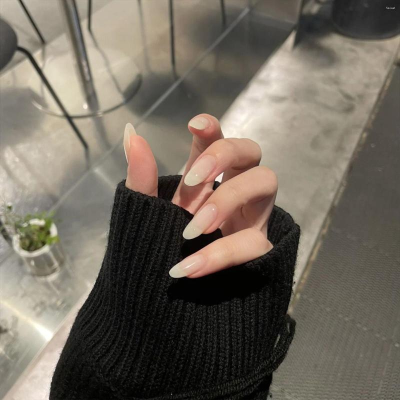 False Nails 24pcs Milky White Round Head Fake Medium Length Almond Wearing Nail Stickers Full Cover Tips For Girl, Jelly glue model
False Nails 24pcs Milky White Round Head Fake Medium Length Almond Wearing Nail Stickers Full Cover Tips For Girl, Jelly glue model
