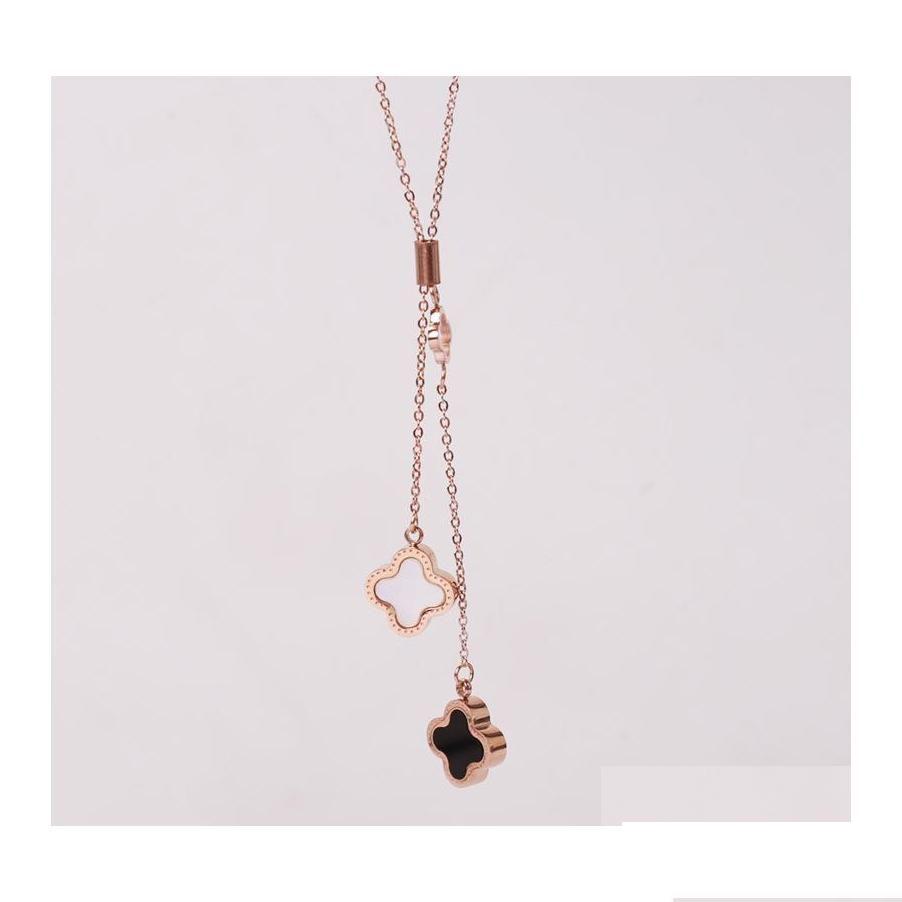 Pendant Necklaces Fashion Titanium Steel Clover Necklace Doublesided Four Leaf Jewelry For Women Drop Delivery Pend Dhkbx
Pendant Necklaces Fashion Titanium Steel Clover Necklace Doublesided Four Leaf Jewelry For Women Drop Delivery Pend Dhkbx