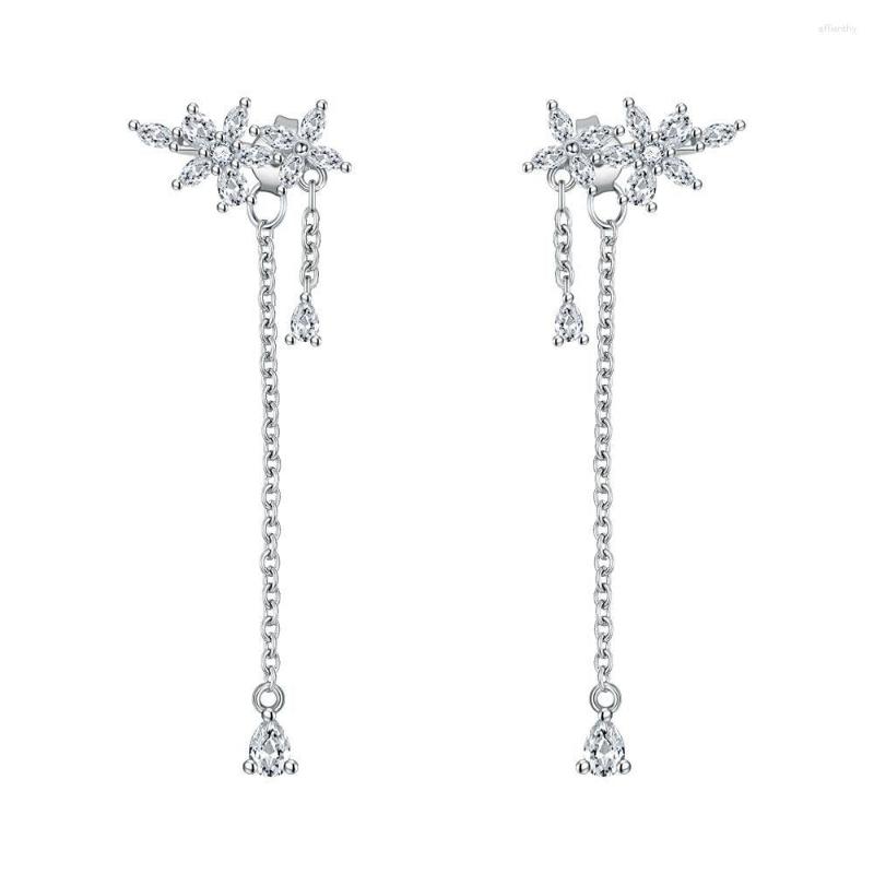 Dangle Earrings S925 Sterling Silver Woman Fashion Jewelry High Quality Crystal Zircon Simple Flower Long Tassel Girl Gift
Dangle Earrings S925 Sterling Silver Woman Fashion Jewelry High Quality Crystal Zircon Simple Flower Long Tassel Girl Gift