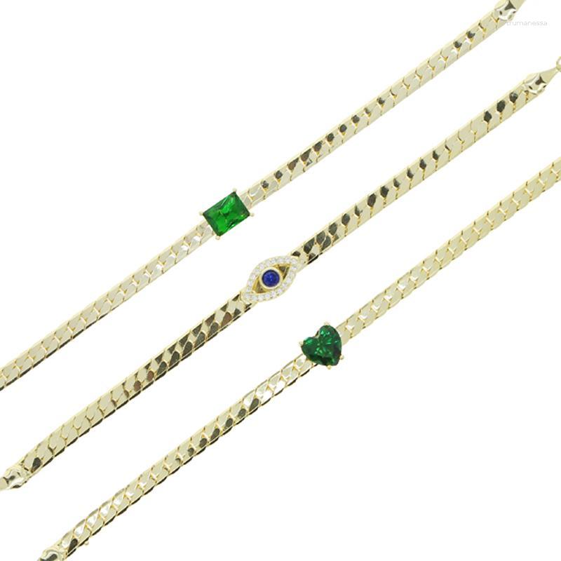 Link Bracelets Chain 5mm Herringbone With Single Green Heart Rectangle Eye Charm Gold Color European Women Fashion BraceletLink Raym22
Link Bracelets Chain 5mm Herringbone With Single Green Heart Rectangle Eye Charm Gold Color European Women Fashion BraceletLink Raym22