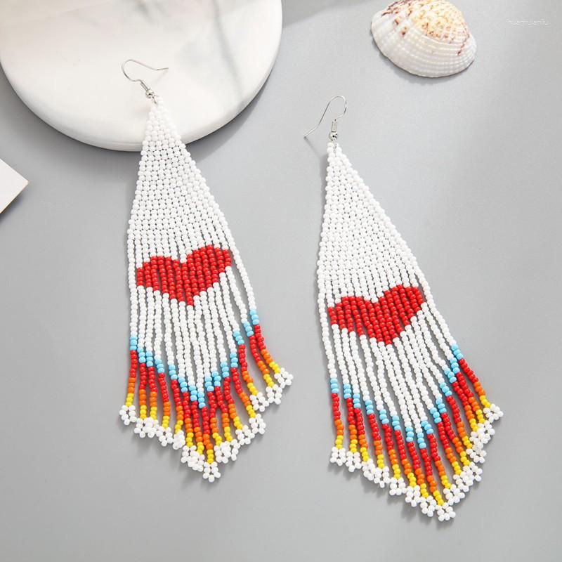 Dangle Earrings VALENTINE'S DAY CHANDELIER Red White Heart Beaded Tassel For Women Love Ear Accessories Seed Bead Jewelry Boho
Dangle Earrings VALENTINE'S DAY CHANDELIER Red White Heart Beaded Tassel For Women Love Ear Accessories Seed Bead Jewelry Boho