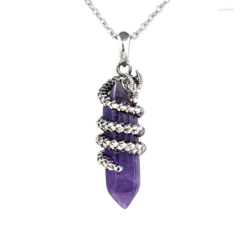Pendant Necklaces KFT Animal Dragon Wrapped Man Necklace Natural Gem Stone Healing Pink Quartz Hexagonal Crystal Vintage Jewelry For Women
Pendant Necklaces KFT Animal Dragon Wrapped Man Necklace Natural Gem Stone Healing Pink Quartz Hexagonal Crystal Vintage Jewelry For Women