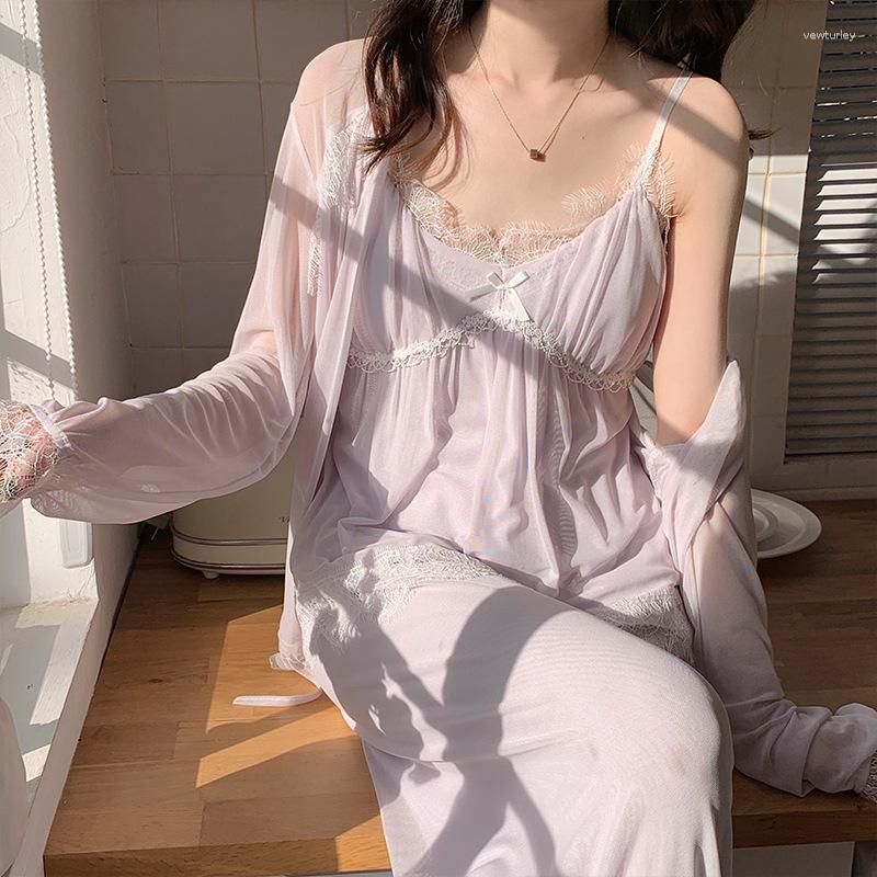 Women's Sleepwear 3pcs Korean Style Women's Lace Pajamas Spring Sling Cropped Top Long Sleeve Cardigan Bathrobe Trousers Solid Pijamas, 519-1 yellow
Women's Sleepwear 3pcs Korean Style Women's Lace Pajamas Spring Sling Cropped Top Long Sleeve Cardigan Bathrobe Trousers Solid Pijamas, 519-1 yellow