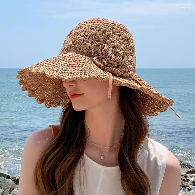 Berets 2023 Women's Summer Bucket Folding With Flower Straw Hat Panamas UV Protection Sun Visor Cool Seaside Beach Tide Hats, Khaki
Berets 2023 Women's Summer Bucket Folding With Flower Straw Hat Panamas UV Protection Sun Visor Cool Seaside Beach Tide Hats, Khaki
