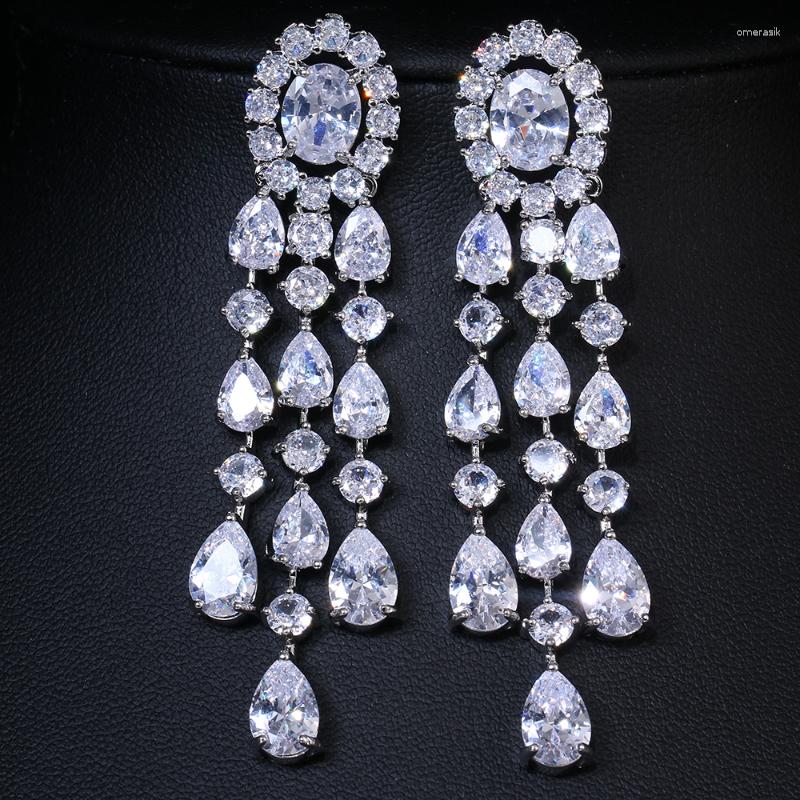 Dangle Earrings Bohemian Style Tassel Drop Luxury White Cubic Zirconia Party Dinner Women Jewelry Fashion Shiny Crystal Accessories
Dangle Earrings Bohemian Style Tassel Drop Luxury White Cubic Zirconia Party Dinner Women Jewelry Fashion Shiny Crystal Accessories