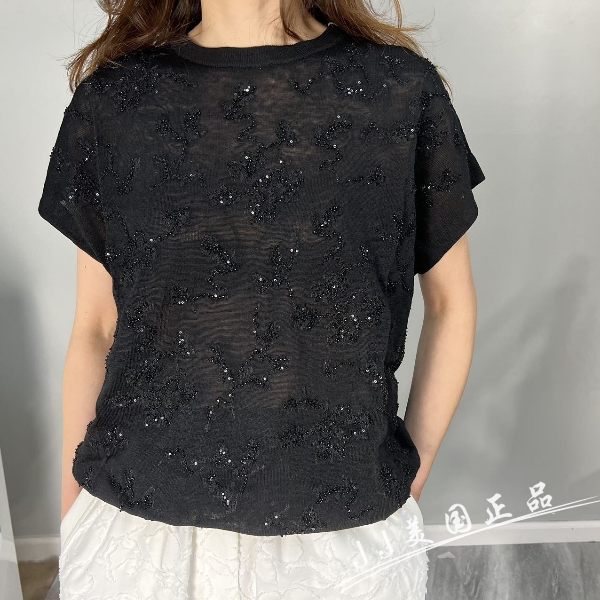 Womens T Shirts Brunello Cucinelli Black Sequined Linen Round Neck Short Sleeve Shirts
Womens T Shirts Brunello Cucinelli Black Sequined Linen Round Neck Short Sleeve Shirts