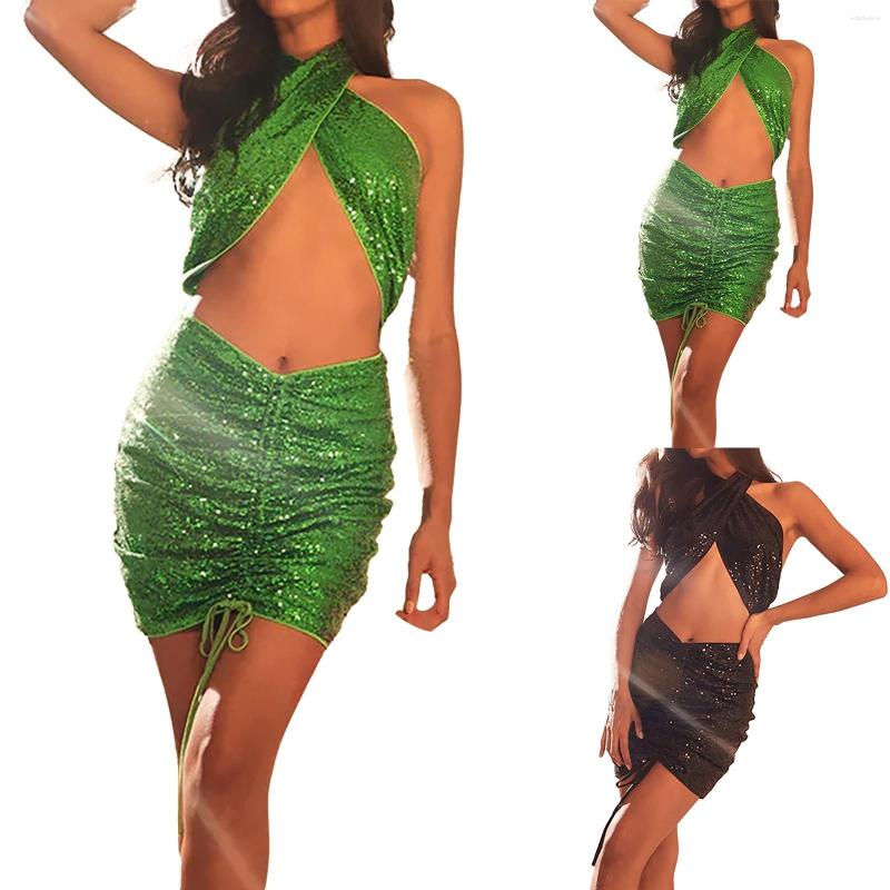 Casual Dresses Women' Hanging Neck Open Back Pure Lustful Pleated Sequin Cutout Buttocks Pageant Interview Ball Gowns For Women, Green
Casual Dresses Women' Hanging Neck Open Back Pure Lustful Pleated Sequin Cutout Buttocks Pageant Interview Ball Gowns For Women, Green
