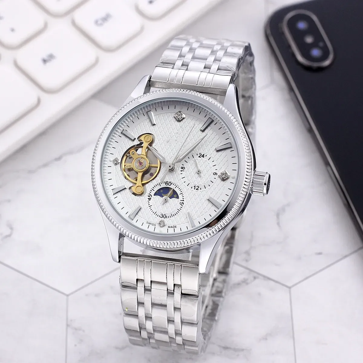 2023 Mens wristwatches designer Automatic Mechanical watches high quality Boutique Steel Strap Designer Tourbillon watches for men Wholesale Watch gift #78
2023 Mens wristwatches designer Automatic Mechanical watches high quality Boutique Steel Strap Designer Tourbillon watches for men Wholesale Watch gift #78