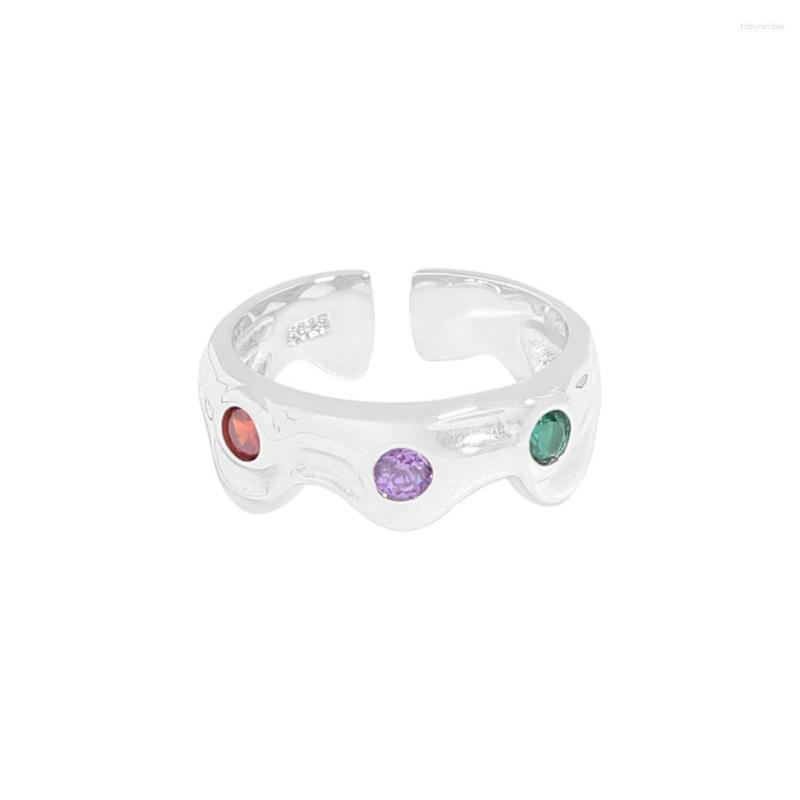 Cluster Rings Small And Luxurious Design Contrasting Color Pleated Texture River Ring 925 Sterling Silver Female
Cluster Rings Small And Luxurious Design Contrasting Color Pleated Texture River Ring 925 Sterling Silver Female