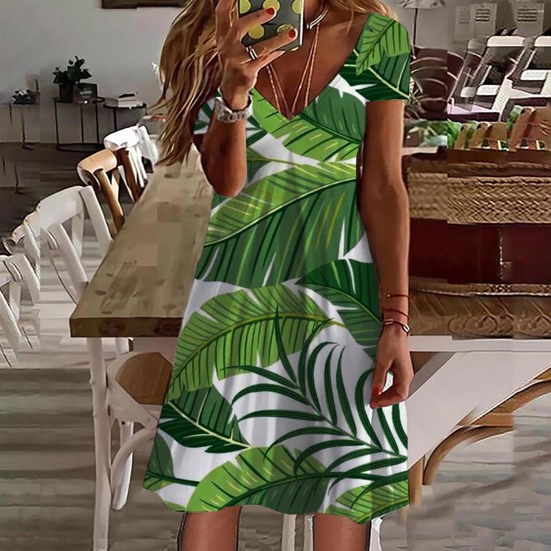 Casual Dresses Ladies Short Sleeve V Neck Summer For Women 2023 Retro Print Mid Length Knee Dress Robe Ete Femme, Green
Casual Dresses Ladies Short Sleeve V Neck Summer For Women 2023 Retro Print Mid Length Knee Dress Robe Ete Femme, Green