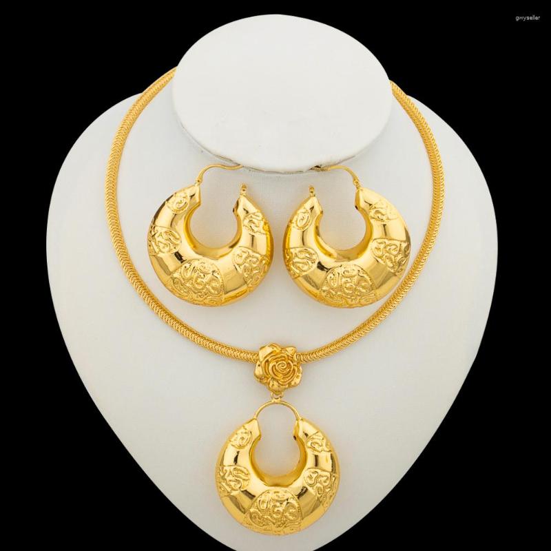 Necklace Earrings Set Gold Plated And Pendant Jewelry African Dubai Women Hoop Choker Color Jewellery Gifts, Picture shown
Necklace Earrings Set Gold Plated And Pendant Jewelry African Dubai Women Hoop Choker Color Jewellery Gifts, Picture shown