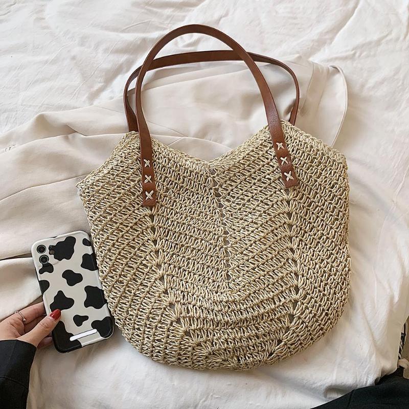 Evening Bags Vintage Woven Women Summer Hollow Shoulder Shopping Bag Large Capacity Handbags, Beige
Evening Bags Vintage Woven Women Summer Hollow Shoulder Shopping Bag Large Capacity Handbags, Beige