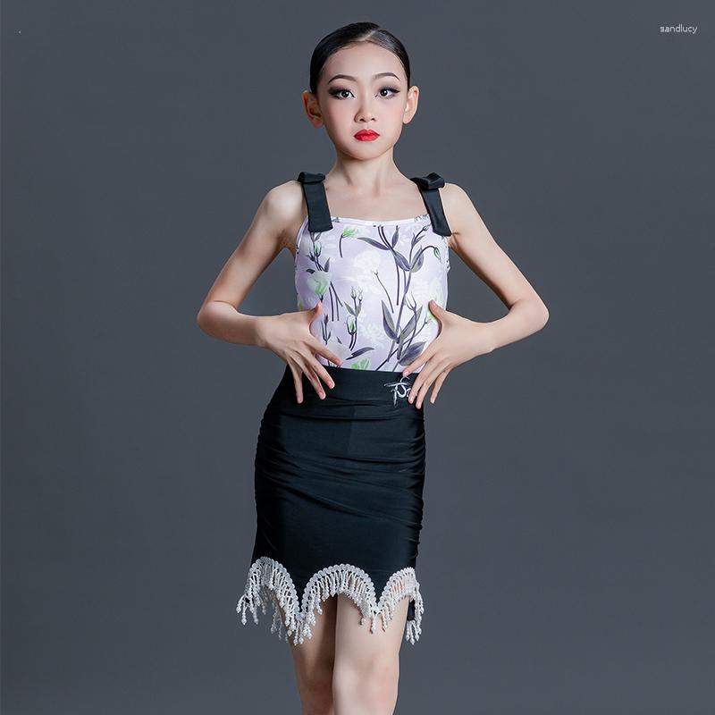 Stage Wear Summer Latin Dance Costume Sleeveless Top Black Fringes Skirts For Girls Ballroom Clothes Dress Dancewear SL6910, Picture shown
Stage Wear Summer Latin Dance Costume Sleeveless Top Black Fringes Skirts For Girls Ballroom Clothes Dress Dancewear SL6910, Picture shown