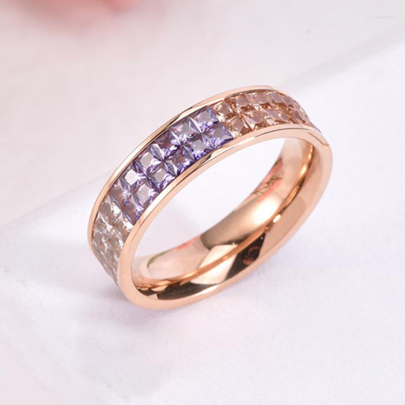 Wedding Rings Gradient Zircon Titanium Steel Gold Plated Double Rows Crystal Finger Ring Ins Style Fashion Jewelry Wholesale Gift KBR191
Wedding Rings Gradient Zircon Titanium Steel Gold Plated Double Rows Crystal Finger Ring Ins Style Fashion Jewelry Wholesale Gift KBR191