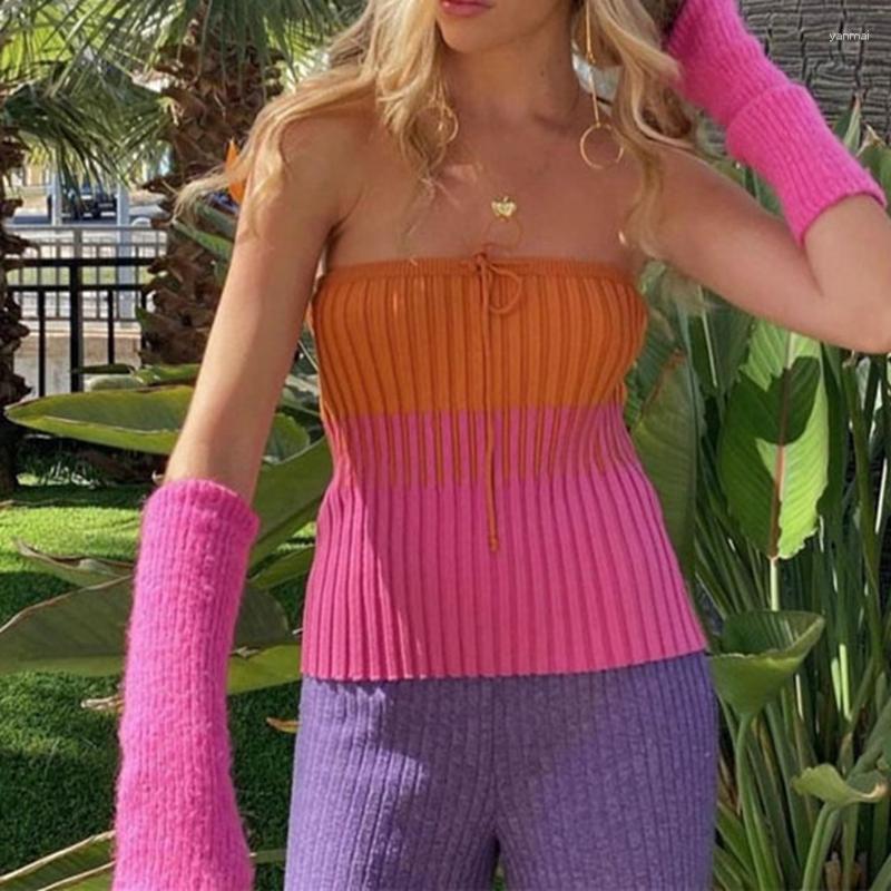 Women' Tanks Y2K Vintage Knitted Backless Crop Tops Sweet Girl Summer Holiday Strapless Bandeau Tube Kawaii Mini Vest Streetwear
Women' Tanks Y2K Vintage Knitted Backless Crop Tops Sweet Girl Summer Holiday Strapless Bandeau Tube Kawaii Mini Vest Streetwear