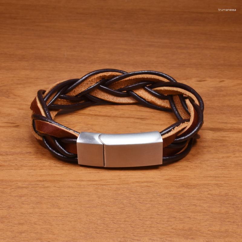 Charm Bracelets Trendy Genuine Leather Men Braided Rope For Male Female Stainless Steel Magnetic Clasp JewelryCharm Raym22
Charm Bracelets Trendy Genuine Leather Men Braided Rope For Male Female Stainless Steel Magnetic Clasp JewelryCharm Raym22