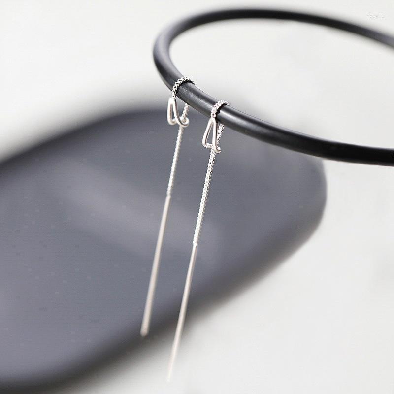 Stud Earrings Fashion Silver Color Tassel Long Water Drop Charm Earring For Women Girls Wedding Jewelry Eh578