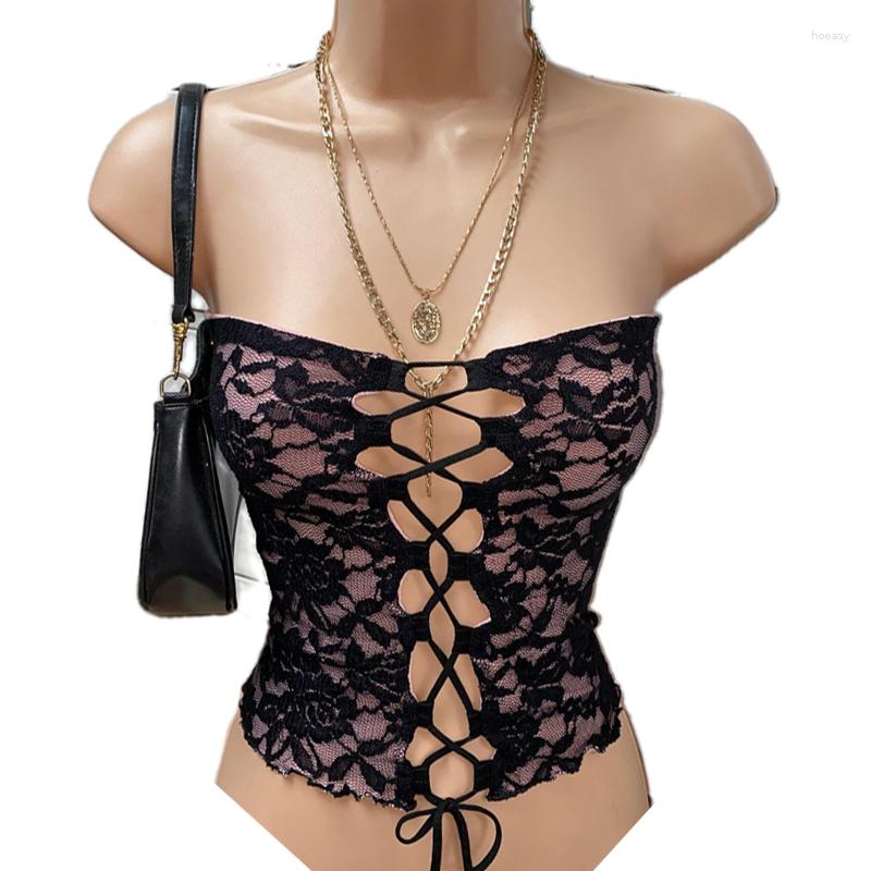 Women' Tanks Y2k Fairy Coquette Backless Bandeau Vest Floral Lace Mesh Boob Tube Tops Frint Tie Up Hollow Out Chest Crop Top Club Party
Women' Tanks Y2k Fairy Coquette Backless Bandeau Vest Floral Lace Mesh Boob Tube Tops Frint Tie Up Hollow Out Chest Crop Top Club Party