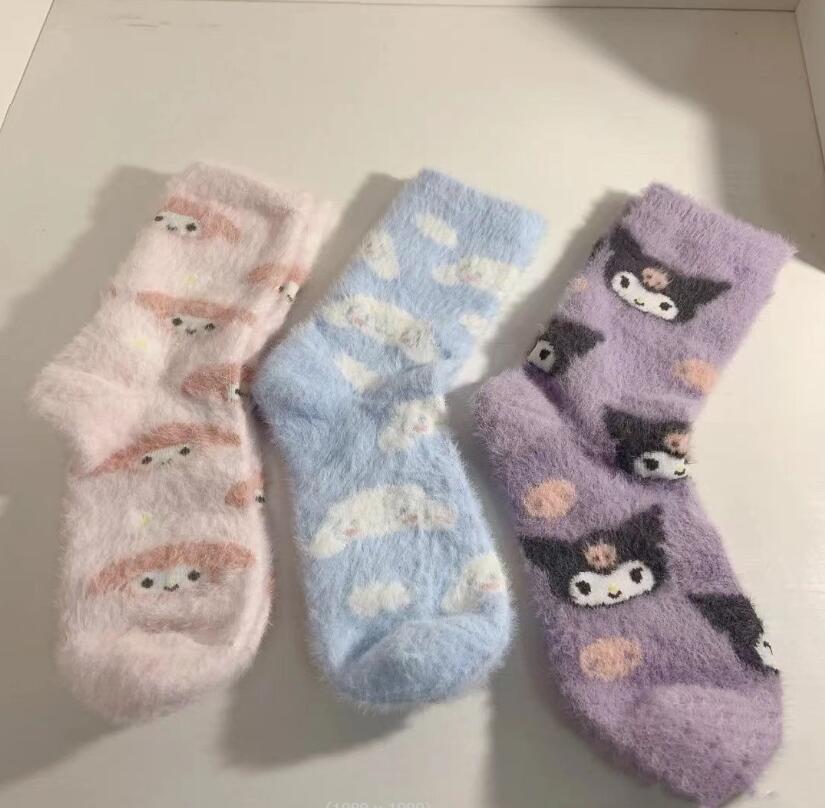 Fashion Purple Pink Melody Soft socks new Girls Kawaii Cinnamo roll Soft Plush socks For Girl
Fashion Purple Pink Melody Soft socks new Girls Kawaii Cinnamo roll Soft Plush socks For Girl
