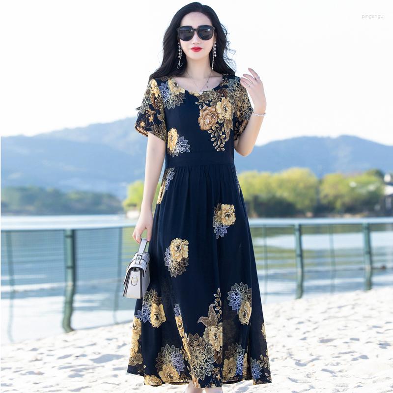 Casual Dresses Elegant Long For Woman 2023 Vintage Print Summer Beach Dress Korean Style Clothing High Quality
Casual Dresses Elegant Long For Woman 2023 Vintage Print Summer Beach Dress Korean Style Clothing High Quality
