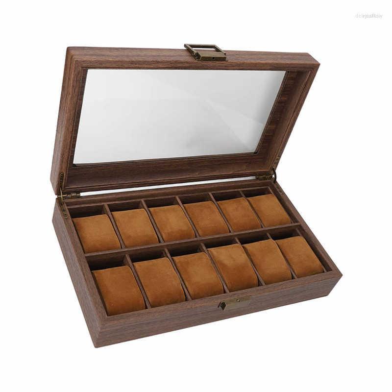 Watch Boxes Box Organizer 12 Compartment Wood Grain Luxury Display Storage Case Ultra Smooth PU Leather Interior For Glasses
Watch Boxes Box Organizer 12 Compartment Wood Grain Luxury Display Storage Case Ultra Smooth PU Leather Interior For Glasses