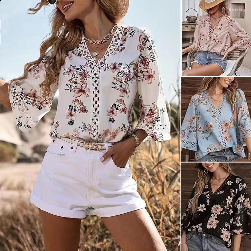 Women' T Shirts 2023 Elegant Women Lace Blouse V Neck Floral Print Short Flared Sleeves Loose Pullover Sexy Feminine Commuter Holiday Shirt, Black
Women' T Shirts 2023 Elegant Women Lace Blouse V Neck Floral Print Short Flared Sleeves Loose Pullover Sexy Feminine Commuter Holiday Shirt, Black