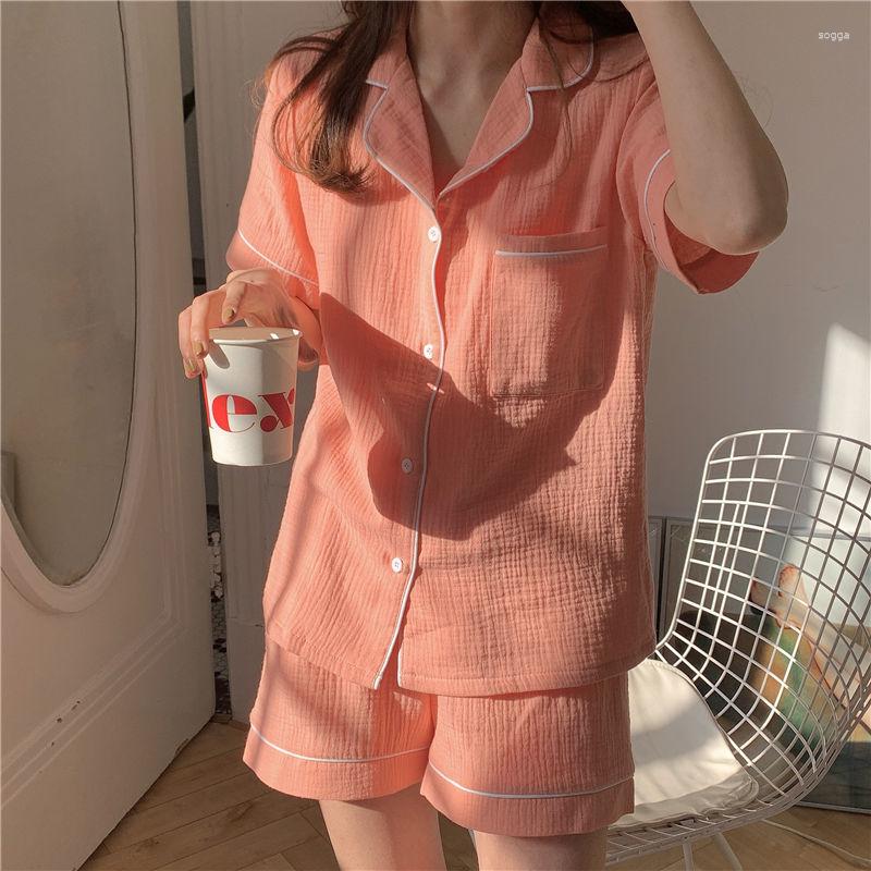 Women's Sleepwear Women Cotton Korean Pajamas Pijama Female Bedroom Set Woman 2 Pieces Loungewear Brief Suits With Shorts, Yellow
Women's Sleepwear Women Cotton Korean Pajamas Pijama Female Bedroom Set Woman 2 Pieces Loungewear Brief Suits With Shorts, Yellow
