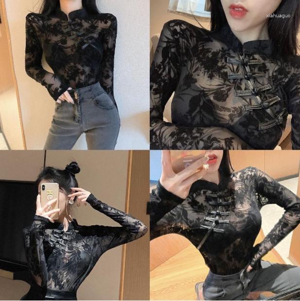 Women' Blouses Women Tops Mesh Embroidery Floral Lace Sexy Long-Sleeved Slim Black With Velvet Transparent Blouse Shirts
Women' Blouses Women Tops Mesh Embroidery Floral Lace Sexy Long-Sleeved Slim Black With Velvet Transparent Blouse Shirts