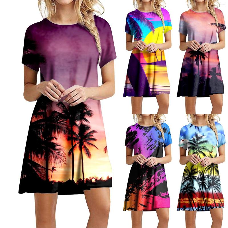 Casual Dresses For Women Summer Beach Landscape Round Neck Vacation Printed Short Sleeve Dress Clothing Woman 2023 Vestidos, Black
Casual Dresses For Women Summer Beach Landscape Round Neck Vacation Printed Short Sleeve Dress Clothing Woman 2023 Vestidos, Black