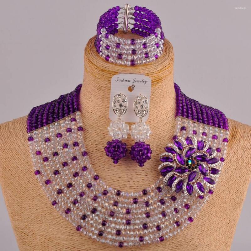 Necklace Earrings Set Purple And Clear Ab African Jewelry Nigerian Wedding Beads 10SZ, Picture shown
Necklace Earrings Set Purple And Clear Ab African Jewelry Nigerian Wedding Beads 10SZ, Picture shown