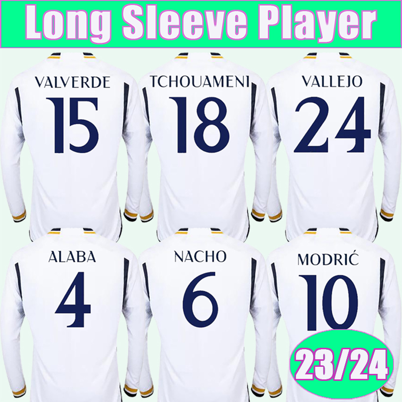 23 24 MODRIC TCHOUAMENI BELLINGHAM Player Version Mens Soccer Jerseys ALABA VINI JR. KROOS RODRYGO CAMAVINGA VALVERDE Home Long Sleeves Football Shirts Uniforms, Cx17016 23 24 home ... patch
23 24 MODRIC TCHOUAMENI BELLINGHAM Player Version Mens Soccer Jerseys ALABA VINI JR. KROOS RODRYGO CAMAVINGA VALVERDE Home Long Sleeves Football Shirts Uniforms, Cx17016 23 24 home ... patch