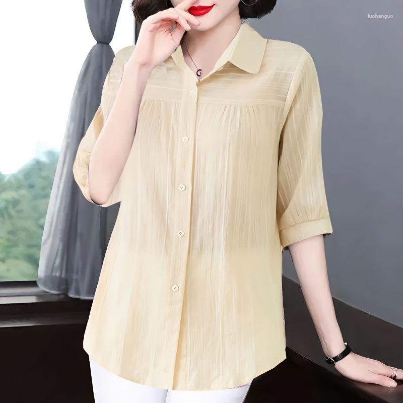 Women's Blouses 2023 Korean Version Loose Fashion Casual All-match Solid Color Short Sleeve Lapel Button Simplicity Commute Summer Shirt, Sky blue
Women's Blouses 2023 Korean Version Loose Fashion Casual All-match Solid Color Short Sleeve Lapel Button Simplicity Commute Summer Shirt, Sky blue