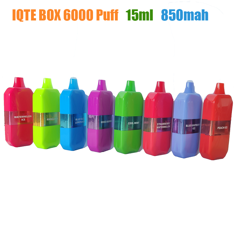 IQTE Box 6000 Puff 6000 e cigarettes disposable vape Puffs 15ml vapers desechables 850mah Rechargeable Battery sigaretta elettronica VS bang King 6000 Authentic
IQTE Box 6000 Puff 6000 e cigarettes disposable vape Puffs 15ml vapers desechables 850mah Rechargeable Battery sigaretta elettronica VS bang King 6000 Authentic