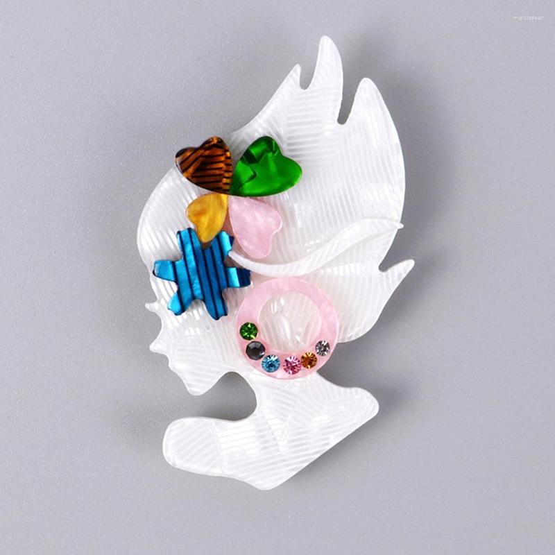 Brooches White Acrylic Flower Girl Pins For Women's Clothing Cute Lady With Crystal Figure Badges Brooch Jewelry Accessories
Brooches White Acrylic Flower Girl Pins For Women's Clothing Cute Lady With Crystal Figure Badges Brooch Jewelry Accessories
