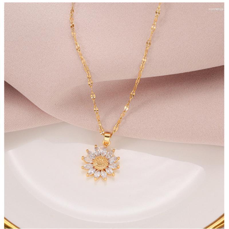 Chains Sunflower Necklace For Women Jewelry Gold Plated Titanium Steel Zircon Big Pendant Luxury Choker Korea Style Wholesale
Chains Sunflower Necklace For Women Jewelry Gold Plated Titanium Steel Zircon Big Pendant Luxury Choker Korea Style Wholesale