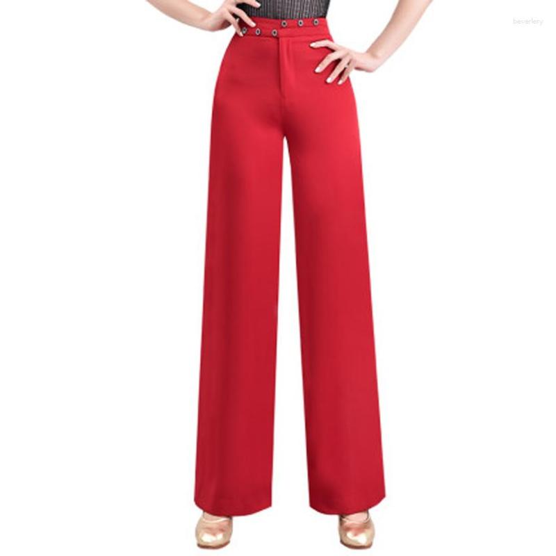 Stage Wear Latin Dance Practice Pants Female National Standard Ballroom High Waist Trousers Modern Wide Leg Sum, Rose red
Stage Wear Latin Dance Practice Pants Female National Standard Ballroom High Waist Trousers Modern Wide Leg Sum, Rose red