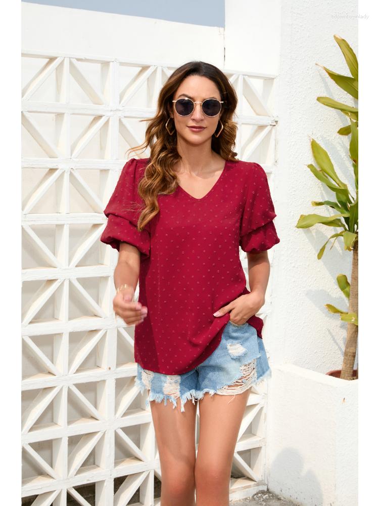 Women's T Shirts Women Summer Solid Loose T-shirt Elegant Casual Fashion Office Lady Streetwear Pullover Short Sleeve V Neck Regular Top, Red
Women's T Shirts Women Summer Solid Loose T-shirt Elegant Casual Fashion Office Lady Streetwear Pullover Short Sleeve V Neck Regular Top, Red