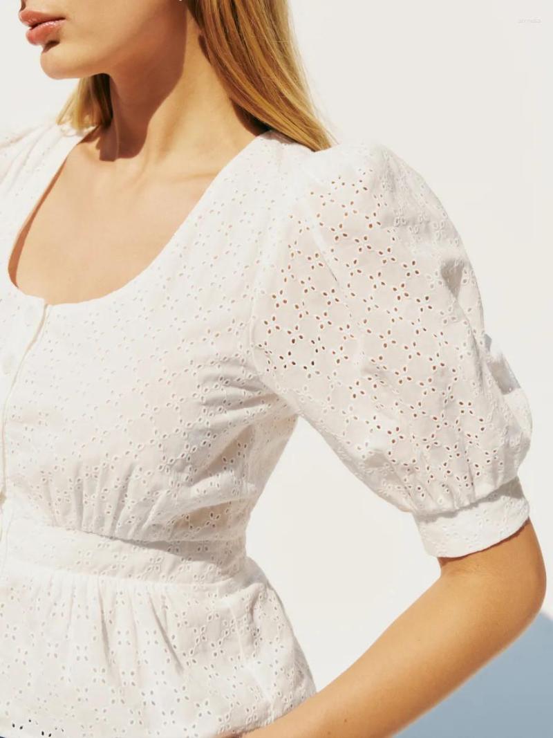 Women' Blouses Clearance Price Slim Waist Shirt Top Single-Breasted U-Neck French Retro Female Hollow Out Short-Sleeve Blouse, White
Women' Blouses Clearance Price Slim Waist Shirt Top Single-Breasted U-Neck French Retro Female Hollow Out Short-Sleeve Blouse, White