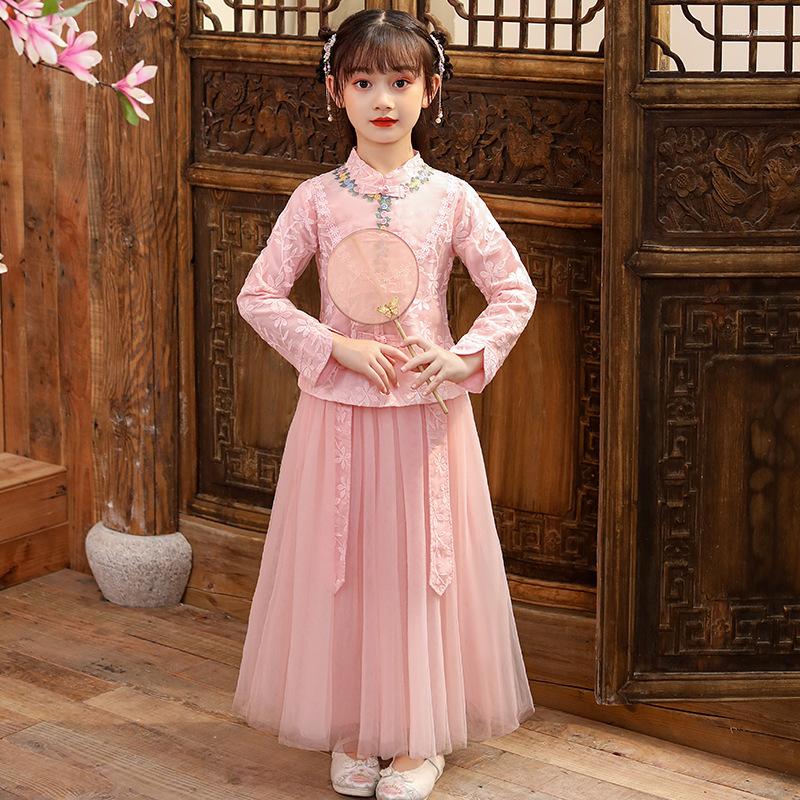 Ethnic Clothing Flower Girls Dresses 2PCS Loverl Kids Chinese Cheongsam Dress Baby Elegant Clothes Traditional Year 
Ethnic Clothing Flower Girls Dresses 2PCS Loverl Kids Chinese Cheongsam Dress Baby Elegant Clothes Traditional Year