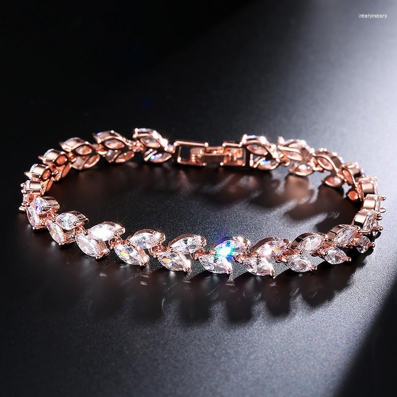 Link Bracelets Trendy Bride Jewelry Sliver Color Leaf Charm Cubic Zirconia Bracelet & Bangles Clear CZ Crystal For Women
Link Bracelets Trendy Bride Jewelry Sliver Color Leaf Charm Cubic Zirconia Bracelet & Bangles Clear CZ Crystal For Women